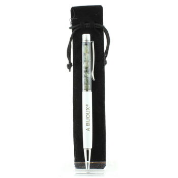 Stylo minéraux Quartz Tourmaline rutile du Brésil.