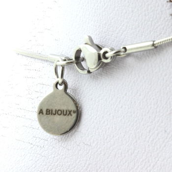 Andalusite from the USA 2 beads necklace. Stainless steel chain