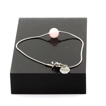 Stainless steel Anklet 1 Pink Opal Bead 8mm.
