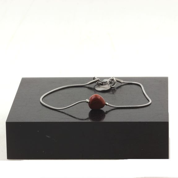 Bracelet de cheville 1 Perle Mookaite d'Australie chaîne en acier inoxydable.