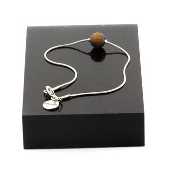 Stainless steel Anklet 1 Matte Tiger's Eye 8 mm Bead.