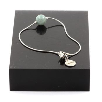 Bracelet de cheville 1 Perle Jade 8 mm chaîne en acier inoxydable.
