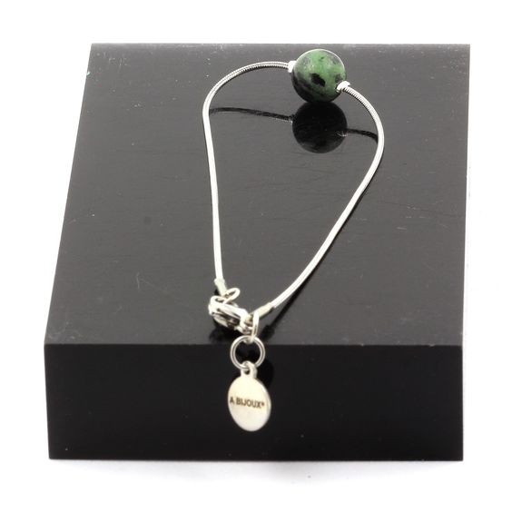 Stainless steel Anklet 1 Epidote from Australia 8 mm Bead.