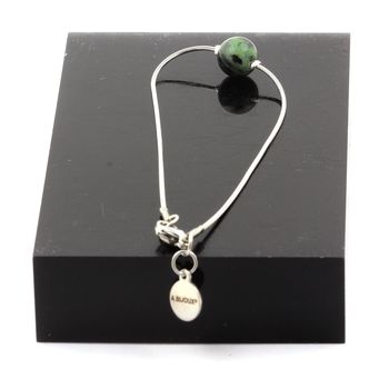 Stainless steel Anklet 1 Epidote from Australia 8 mm Bead.