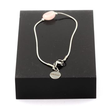 Stainless steel Anklet 1 Rose Quartz from Brazil Freeform 5mm-8mm Bead.