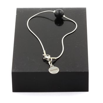 Bracelet de cheville 1 Perle Seraphinite de Russie 8 mm chaîne en acier inoxydable.