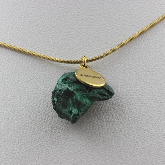 Collier Malachite brut. 13.33 ct.