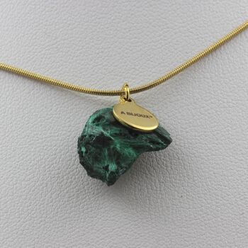 Collier Malachite brut. 13.33 ct.