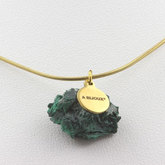 Collier Malachite brut. 12.90 ct.