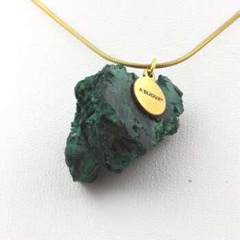 Collier Malachite brut. 54.5 ct.