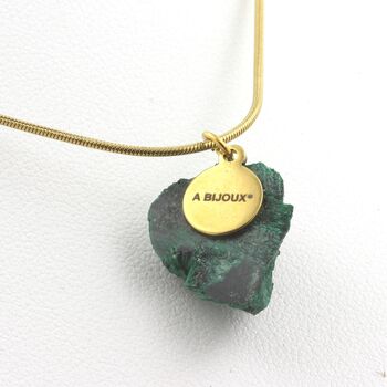 Collier Malachite brut. 17.06 ct.