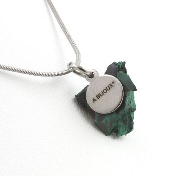 Collier Malachite brut. 13.75 ct.
