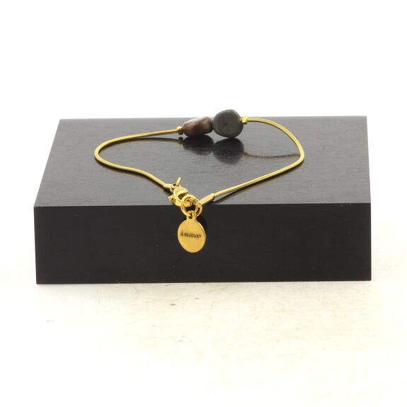 Golden Stainless steel Anklet 2 Freeform Mookaite from Australia Beads 5mm-8mm.