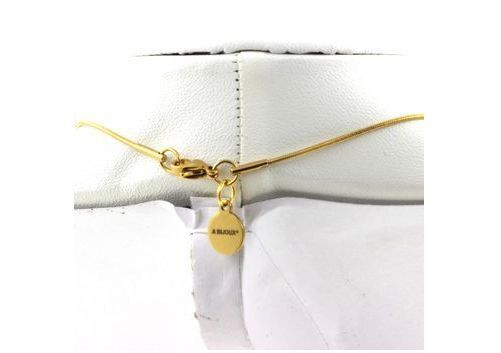 Pink banded Agate 5 beads necklace 8 mm. Golden stainless steel chain