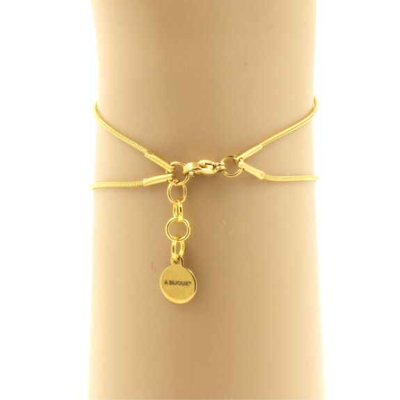 Golden Stainless steel bracelet 1 yellow Sardonyx bead 8mm.
