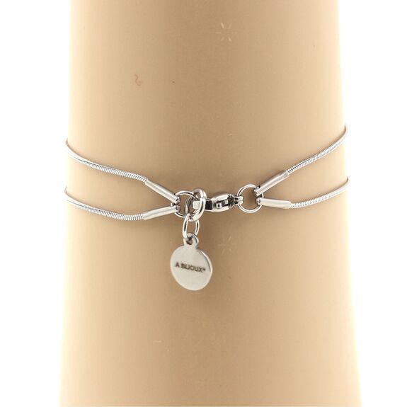 Bracelet en acier inoxydable 1 Perle Oeil de faucon + 2 perles Jade 8 mm. Pièce unique