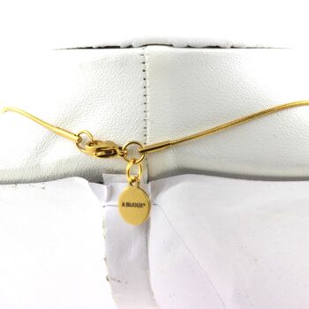 Mookaite from Australia 8 mm 10 beads necklace. Golden stainless steel chain