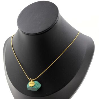 Raw Malachite Necklace. 24.51 ct. Unique piece