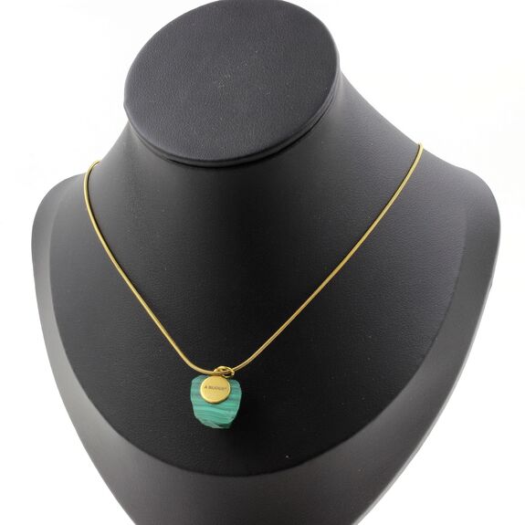 Raw Malachite Necklace. 21.01 ct. Unique piece