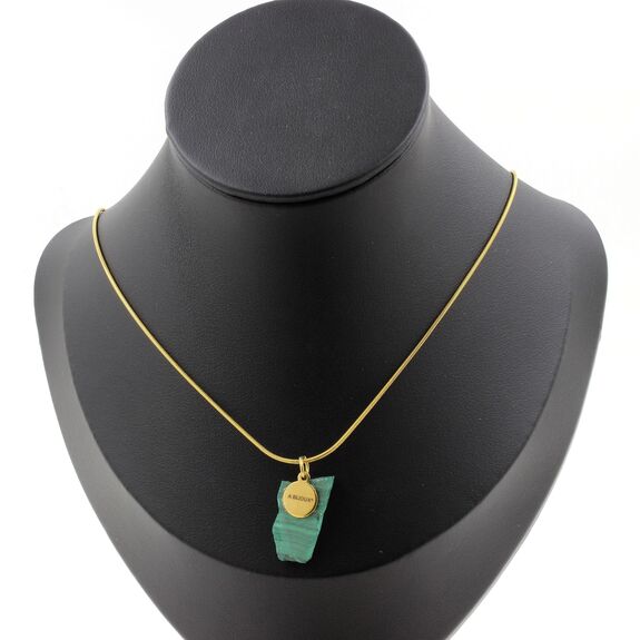 Collier Malachite brut. 15.20 ct. Pièce unique
