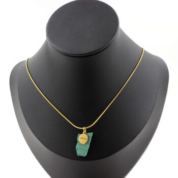 Collier Malachite brut. 15.20 ct. Pièce unique