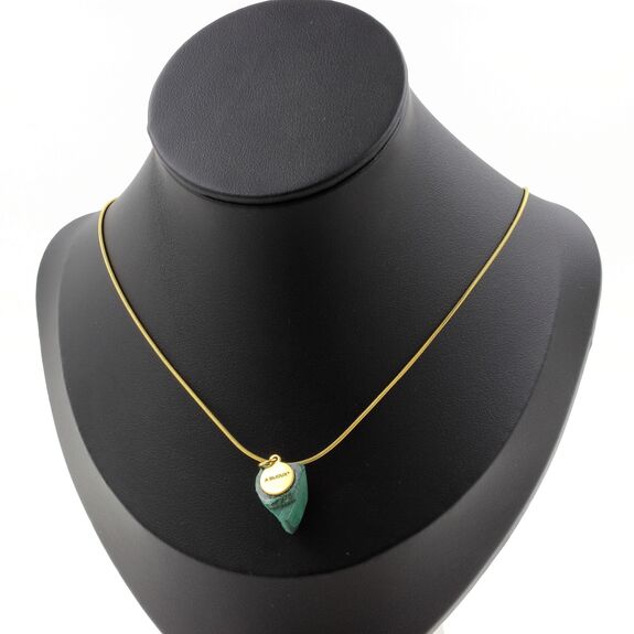 Raw Malachite Necklace. 17.12 ct. Unique piece