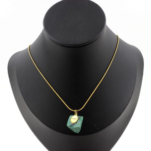 Collier Malachite brut. 24.02 ct. Pièce unique