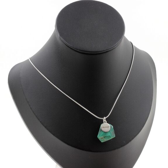 Raw Malachite Necklace. 21.96 ct. Unique piece