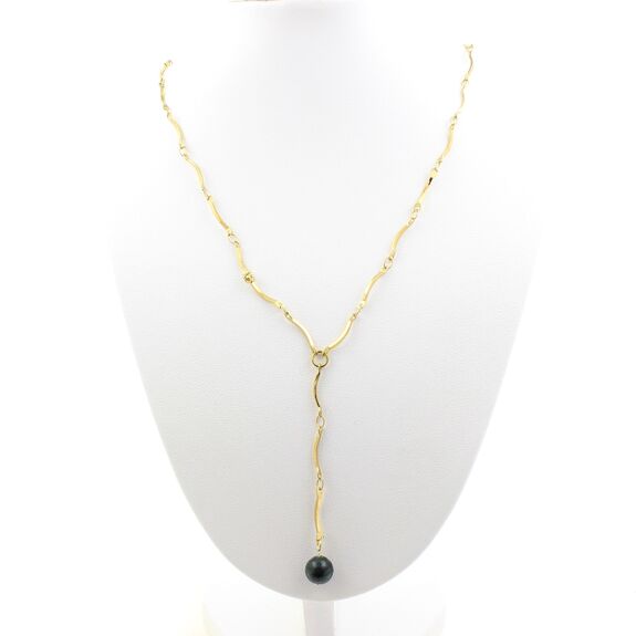 Emerald from Zambia 8 mm 1 bead necklace Golden stainless steel chain (1x15 mm)