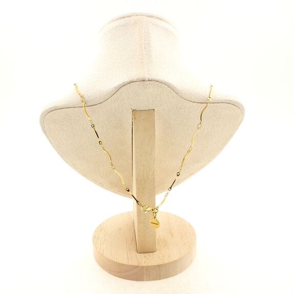 Emerald from Zambia 8 mm 1 bead necklace Golden stainless steel chain (1x15 mm)