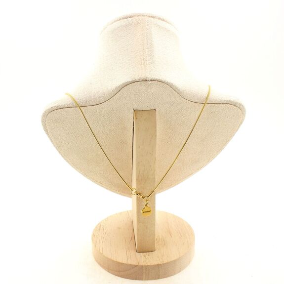 Heart-shaped Hematite, 5 mm 1 bead necklace. Golden Stainless steel chain