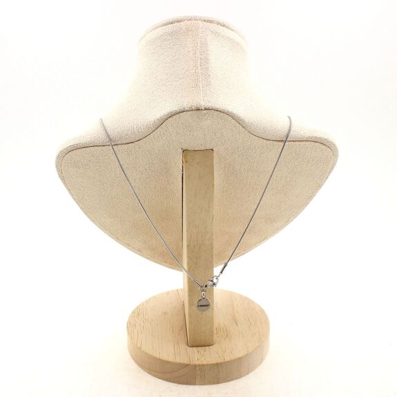 Heart-shaped Hematite, 5 mm 1 bead necklace. Stainless steel chain