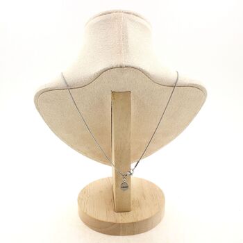 Heart-shaped Hematite, 5 mm 1 bead necklace. Stainless steel chain