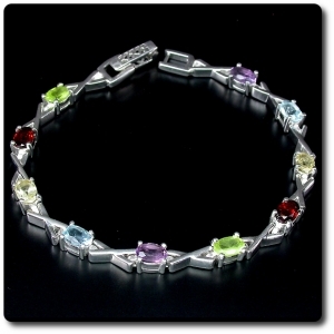 CITRINE,AMETHYST,TOPAZ,PERIDOT BRACELET