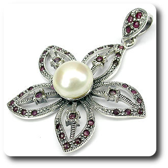 RUBY & PEARL PENDANT