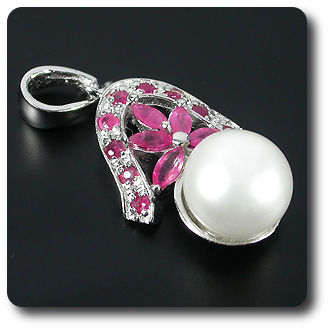 RUBY & PEARL PENDANT