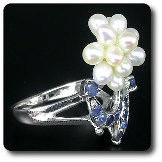 SAPPHIRE & PEARL RING