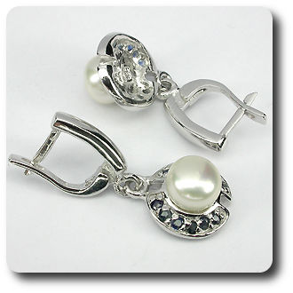 PEARL & SAPPHIRE EARRINGS