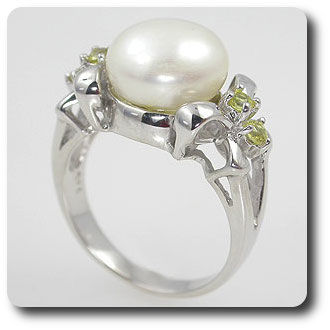 WHITE PEARL & YELLOW SAPPHIRE RING
