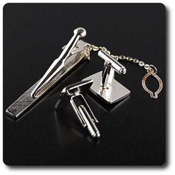 CUFFLINKS WITH TIE CLIP