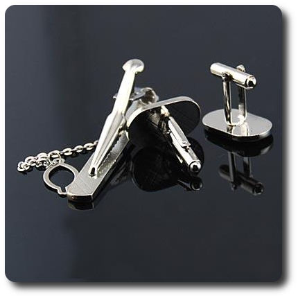 BOUTONS DE MANCHETTES + PINCE A CRAVATE