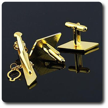 CUFFLINKS WITH TIE CLIP