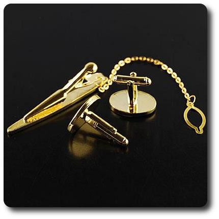 BOUTONS DE MANCHETTES + PINCE A CRAVATE