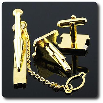 BOUTONS DE MANCHETTES + PINCE A CRAVATE