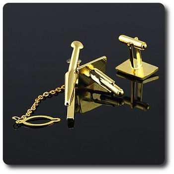 CUFFLINKS WITH TIE CLIP