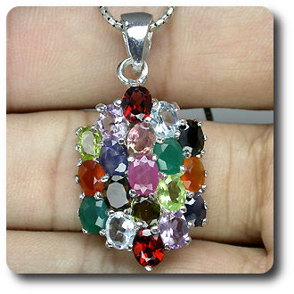 RUBY-SAPPHIRE-GARNET ... PENDANT