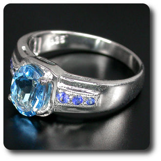 BLUE SAPPHIRE & TOPAZ RING