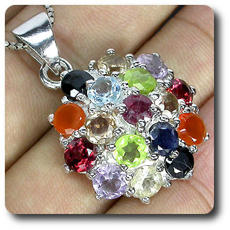 RUBY-SAPPHIRE-GARNET ... PENDANT