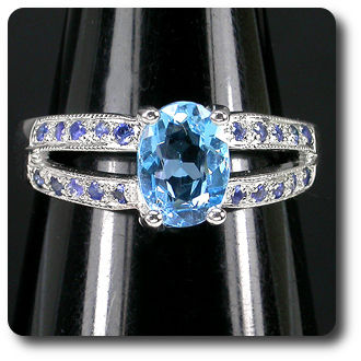 BLUE SAPPHIRE & TOPAZ RING