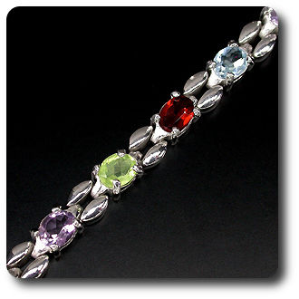 BRACELET GRENAT AMETHYSTE TOPAZE PERIDOT